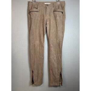 H&M Label‎ Of Graded Goods Tan Faux Suede Pants Size 10 Womens Beige LOGG